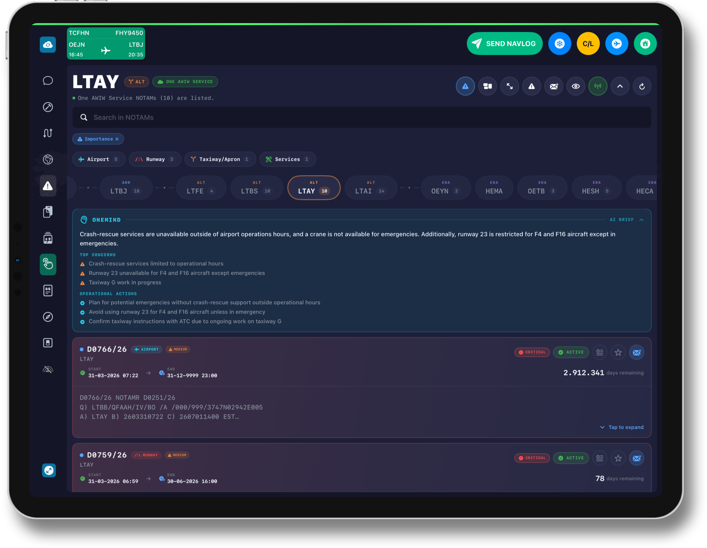 NavOne NOTAM smart filtering