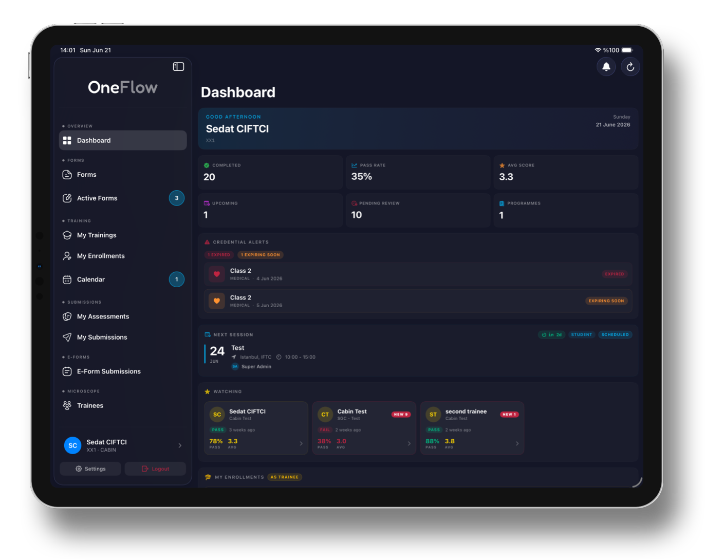 OneFlow — Training Operations Dashboard